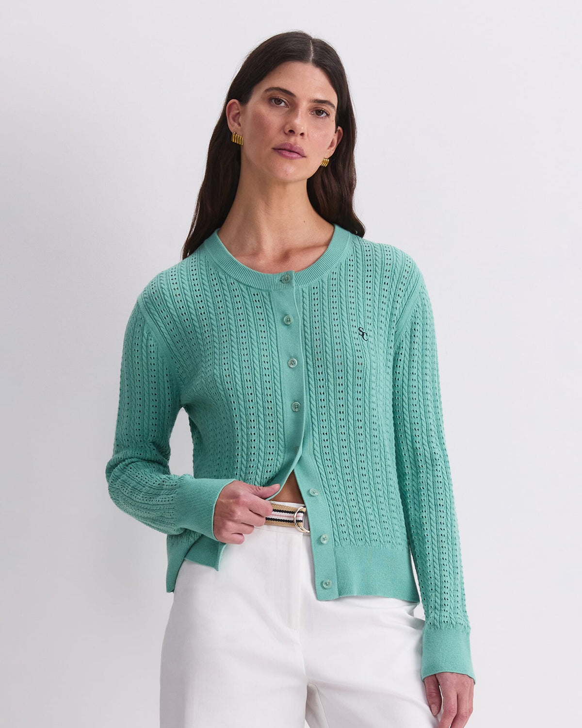 Elka Cable Pointelle Cardigan
