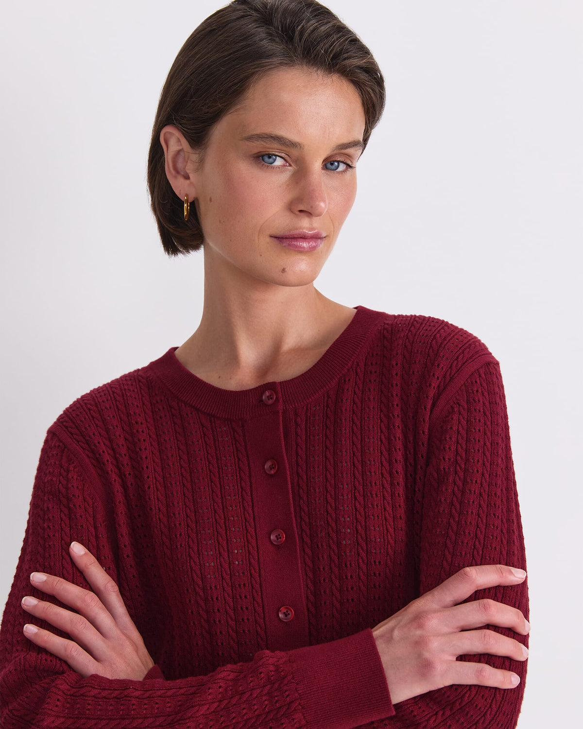 Elka Cable Pointelle Cardigan