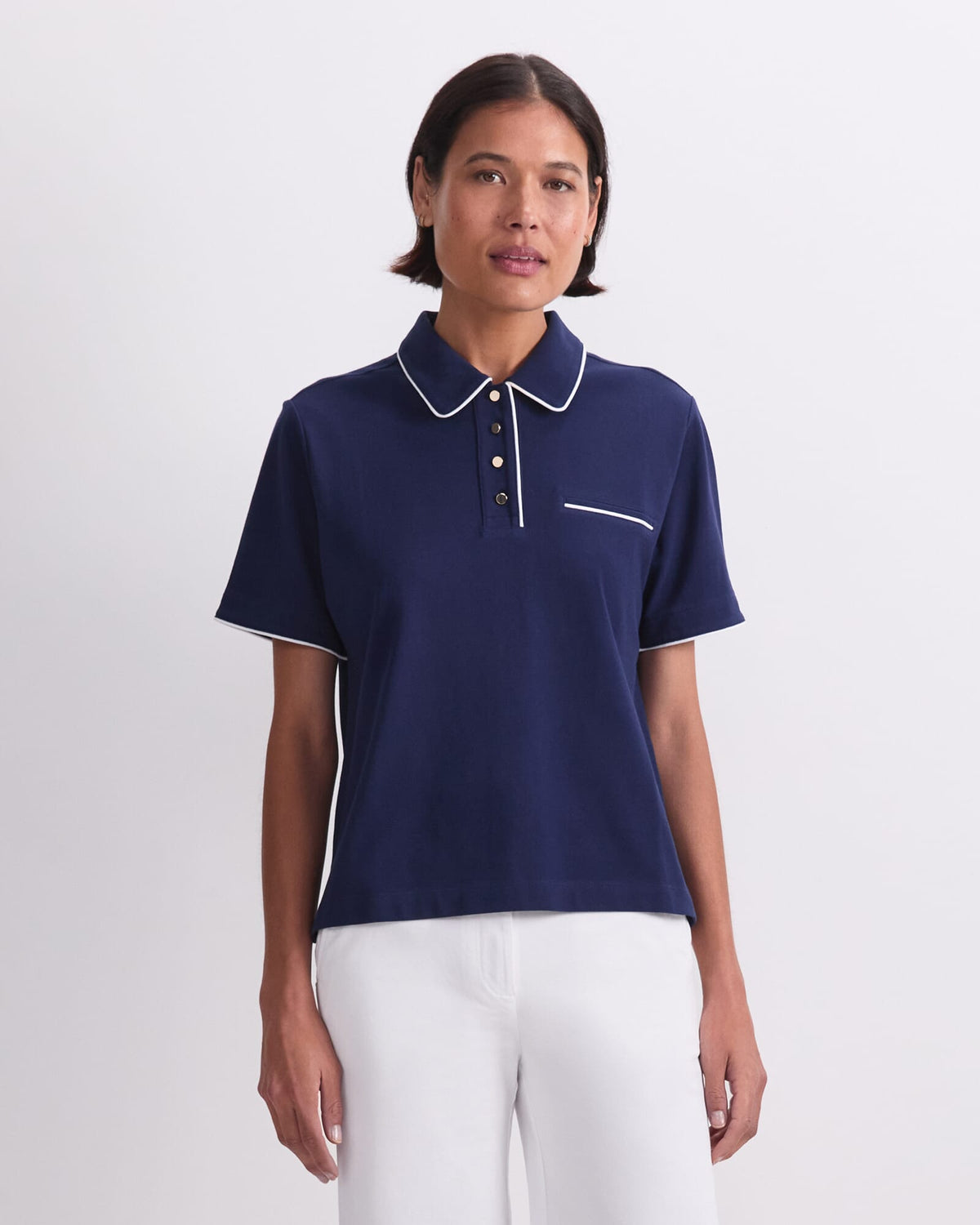 Tara Tipped Pique Polo