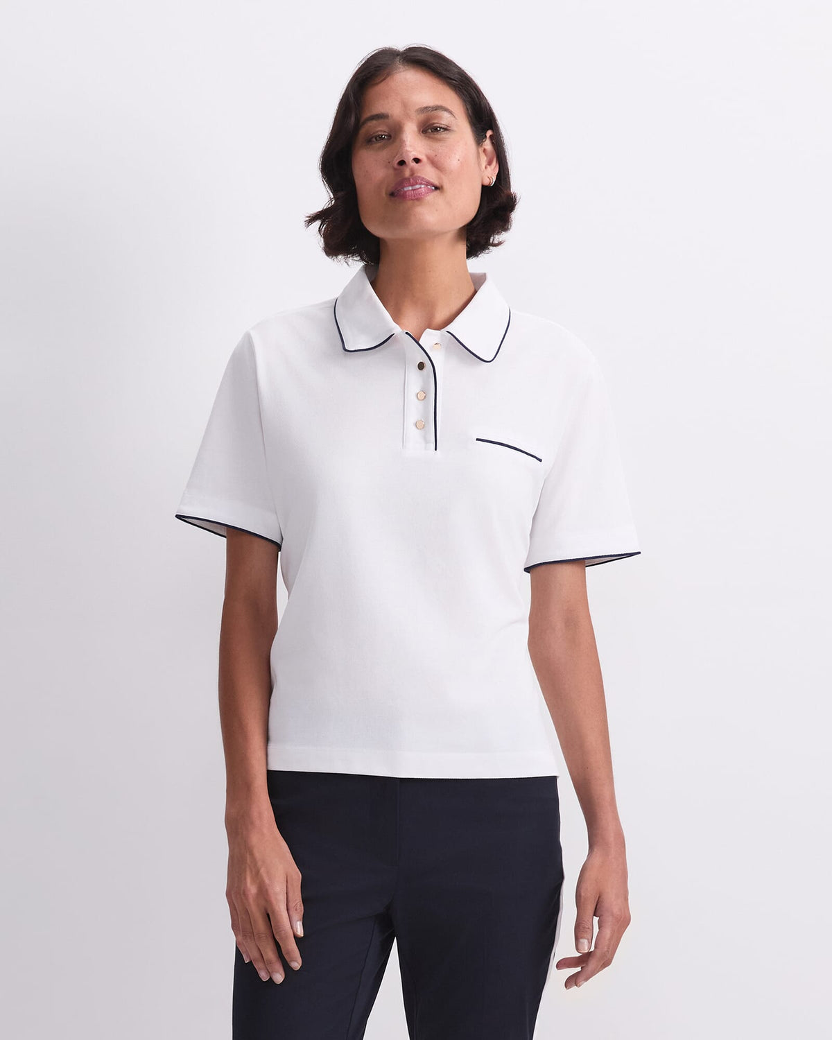 Tara Tipped Pique Polo