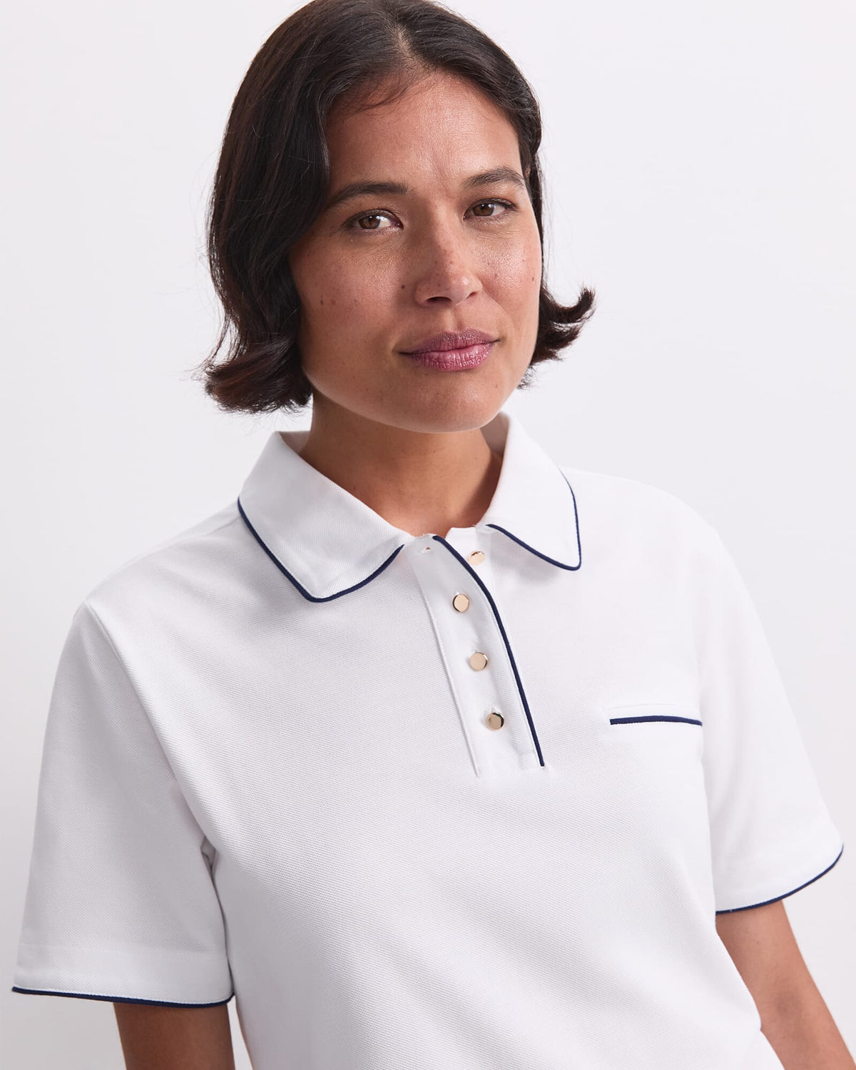 Tara Tipped Pique Polo