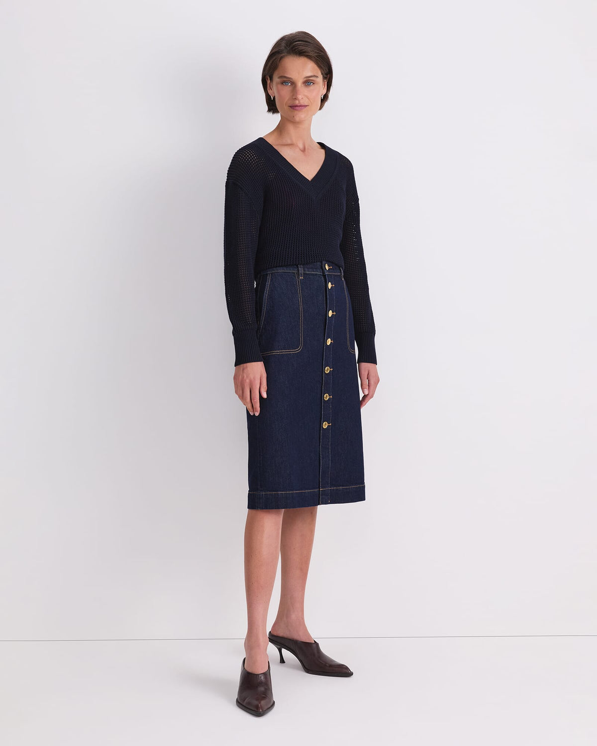 Peyton Denim Midi Skirt