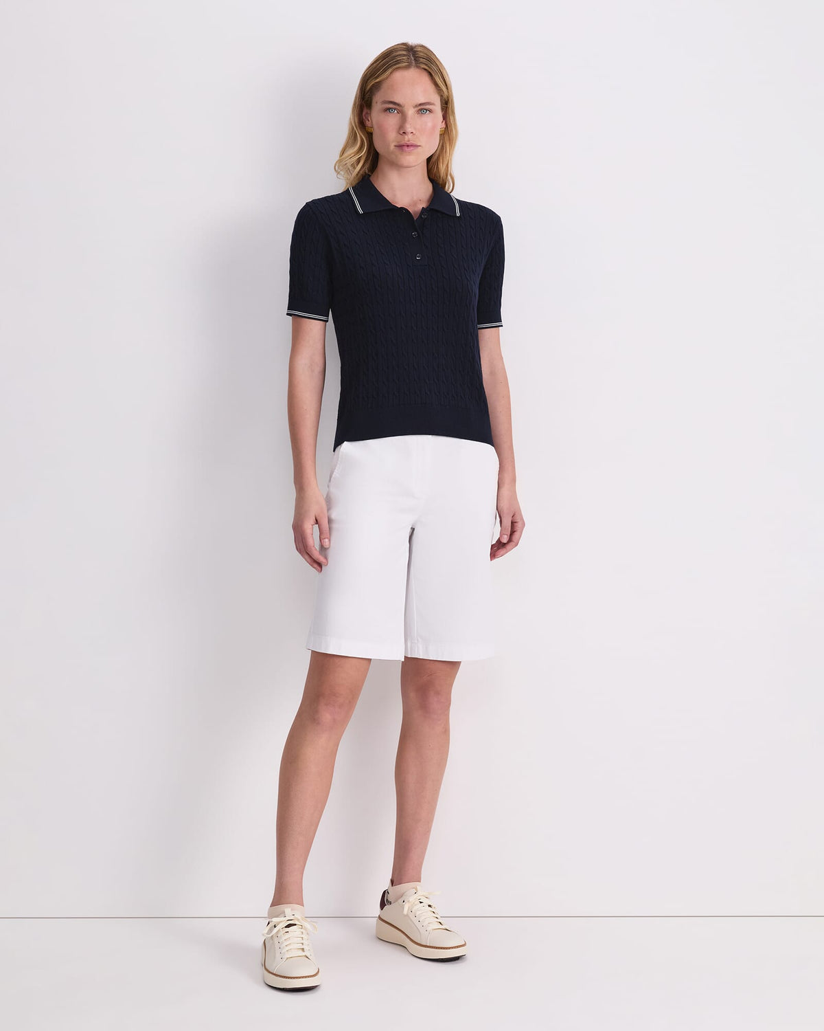Chiffon Cotton Cable Polo