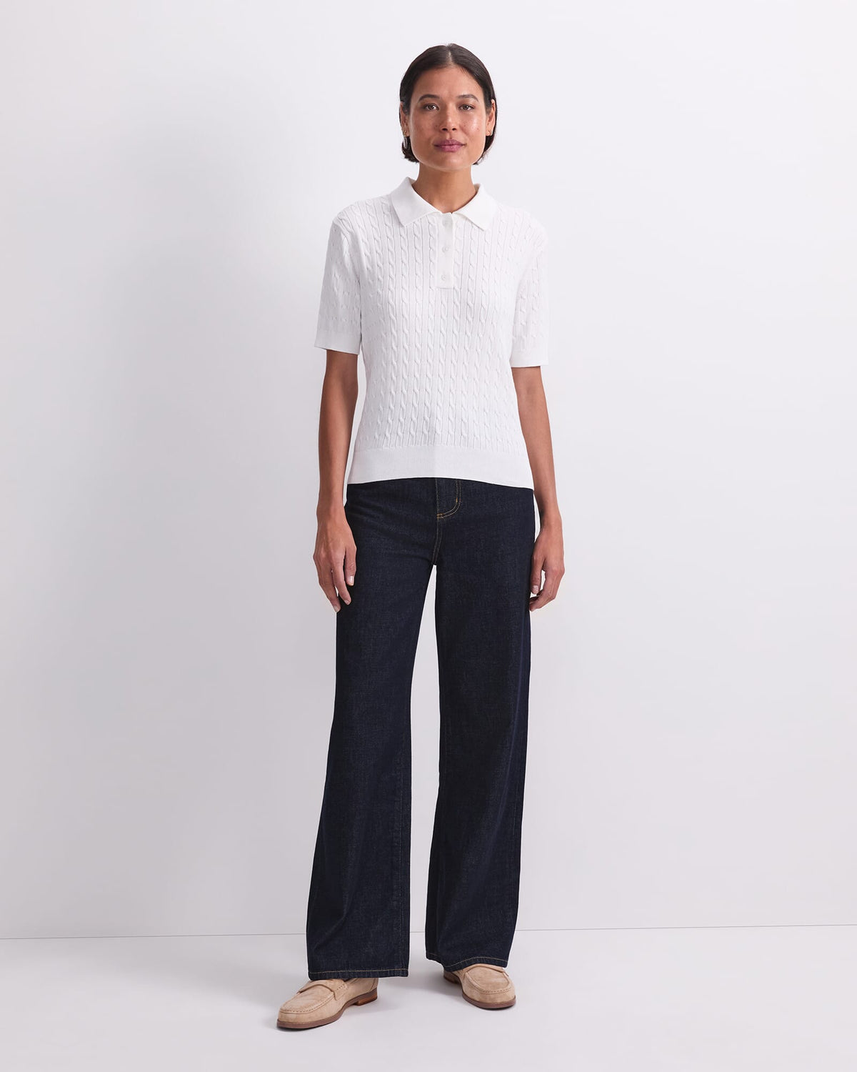 Chiffon Cotton Cable Polo