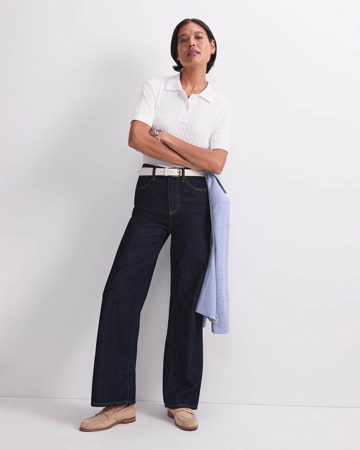 Chiffon Cotton Cable Polo