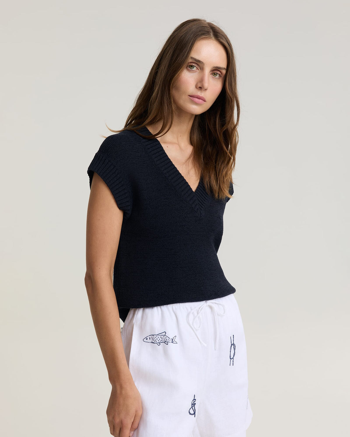 Josie Tape Yarn V-Neck Tank