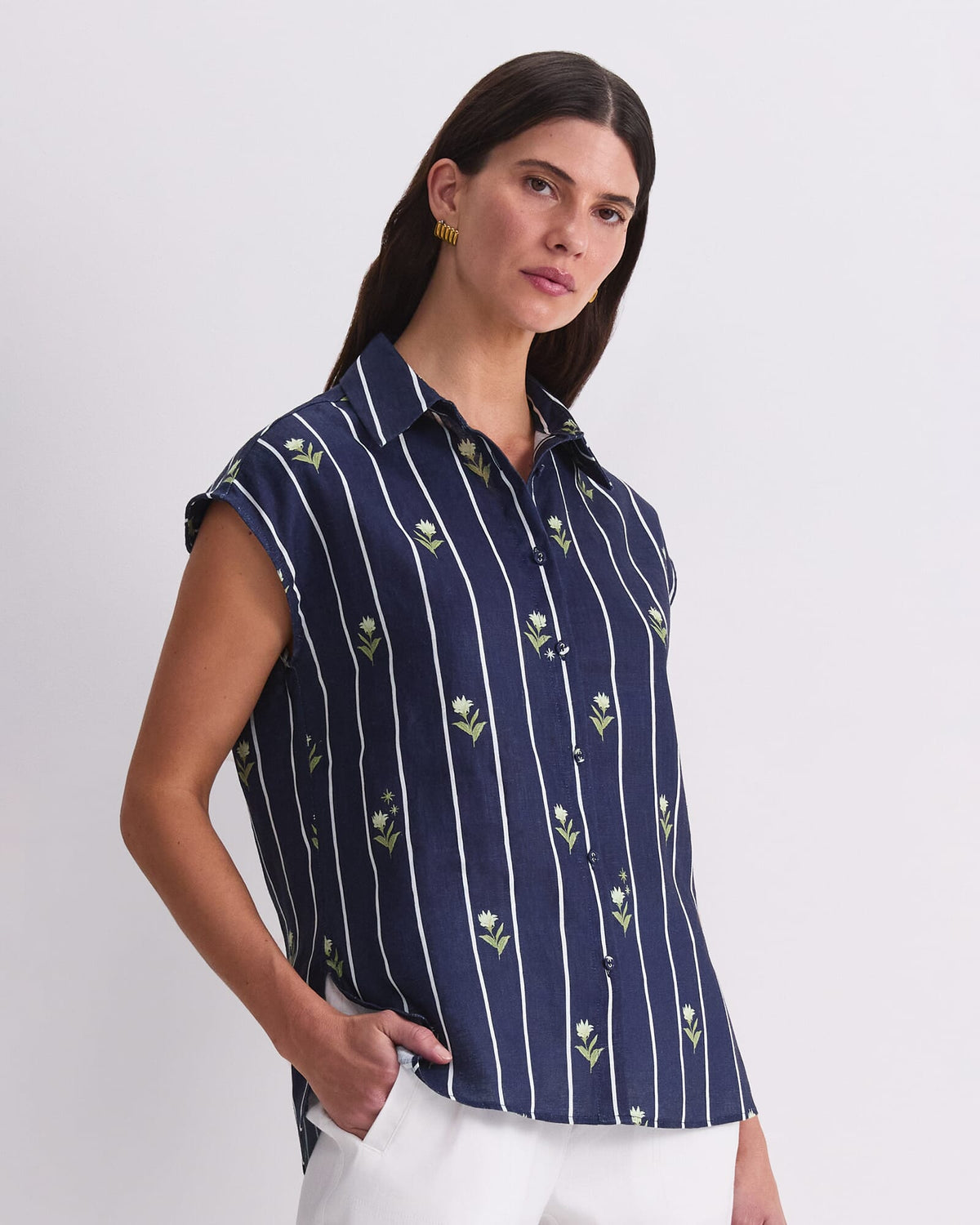 Hampton Stripe Linen Blouse