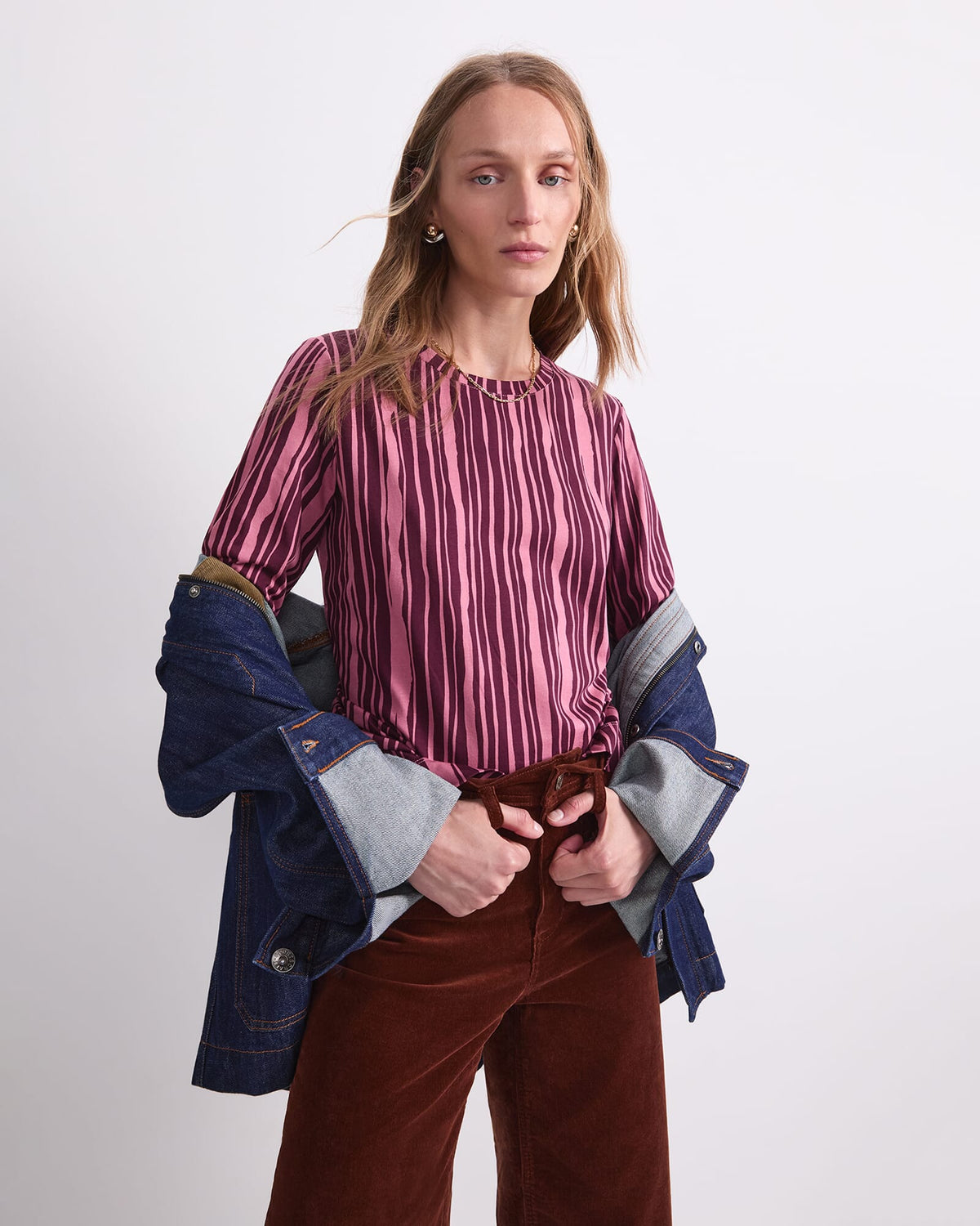 Stripe Print Mercerised Tee