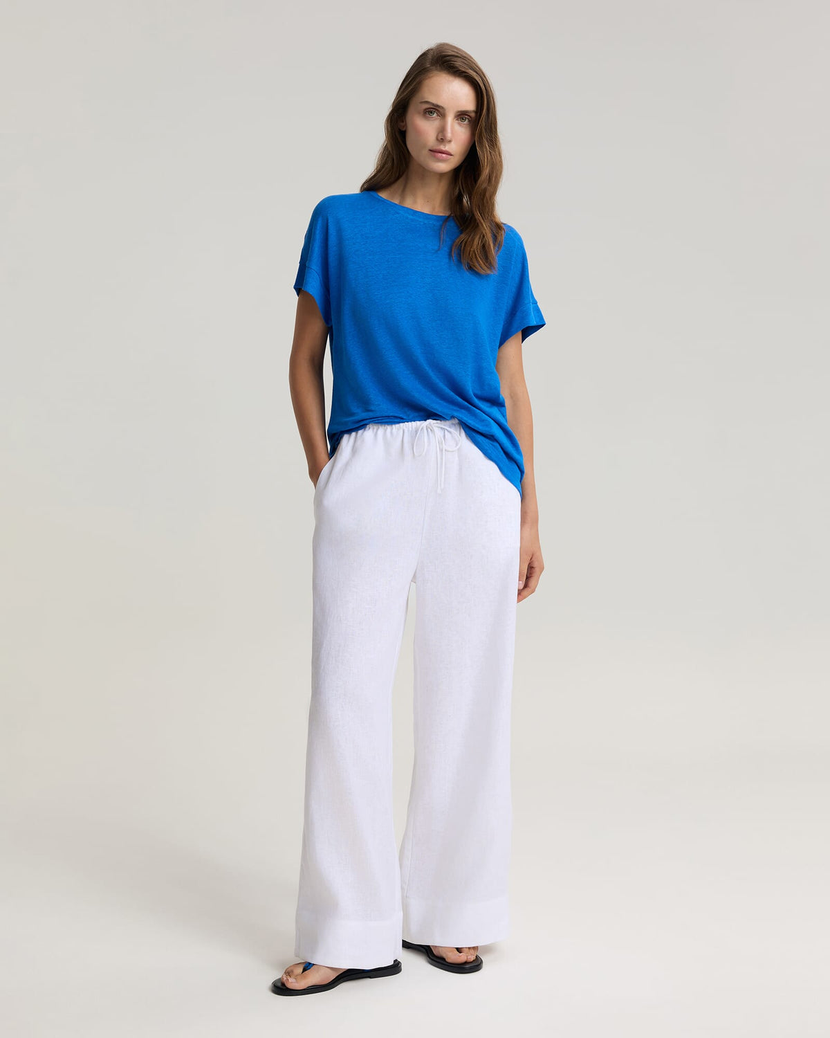 Tonia Crew Neck Linen Tee