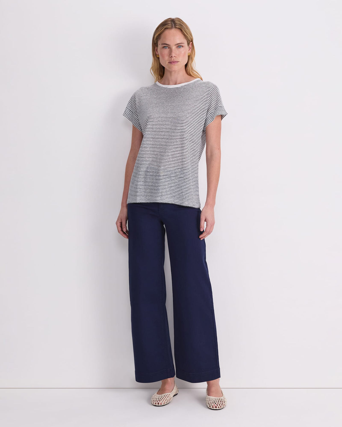 Tonia Crew Neck Linen Tee