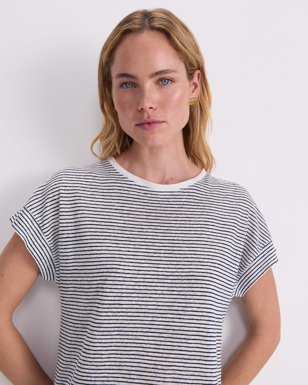 Tonia Crew Neck Linen Tee