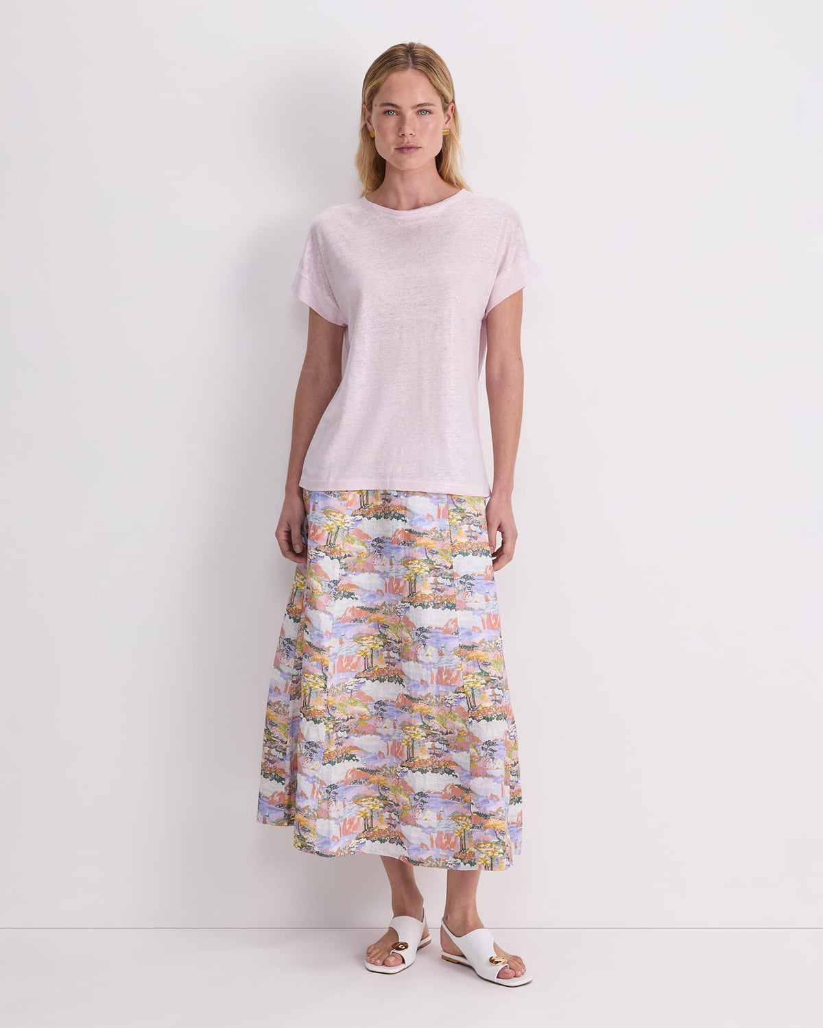 Tonia Foil Linen Tee