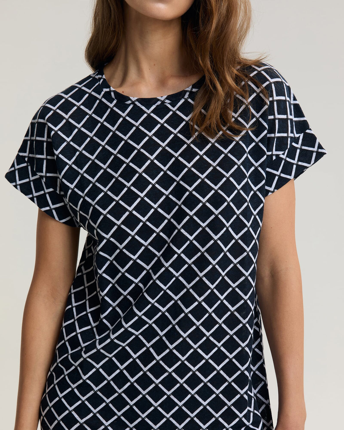 Geo Print Linen Mini Dress