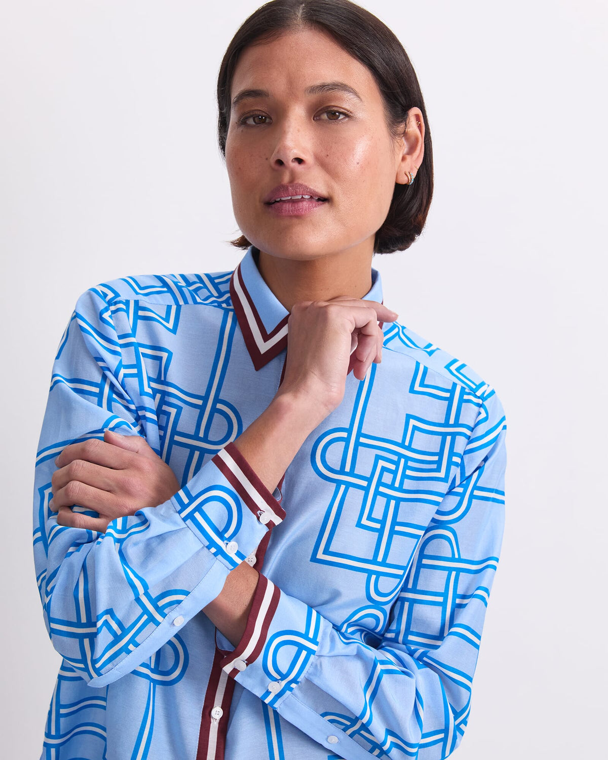 Rhodes Long Sleeve Cotton Silk Shirt