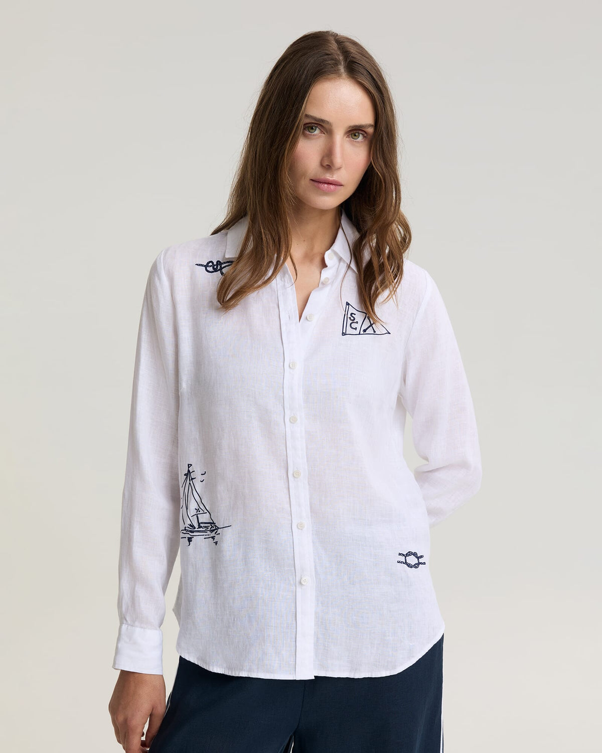 Dahlia Embroidered Linen Shirt