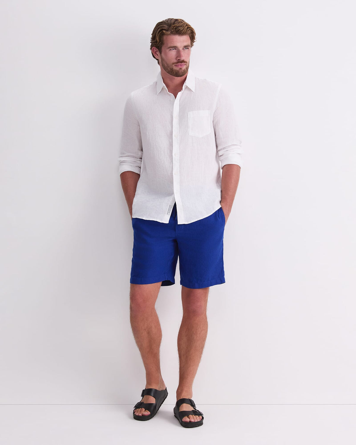 Caffery Yarn-Dyed Linen Short