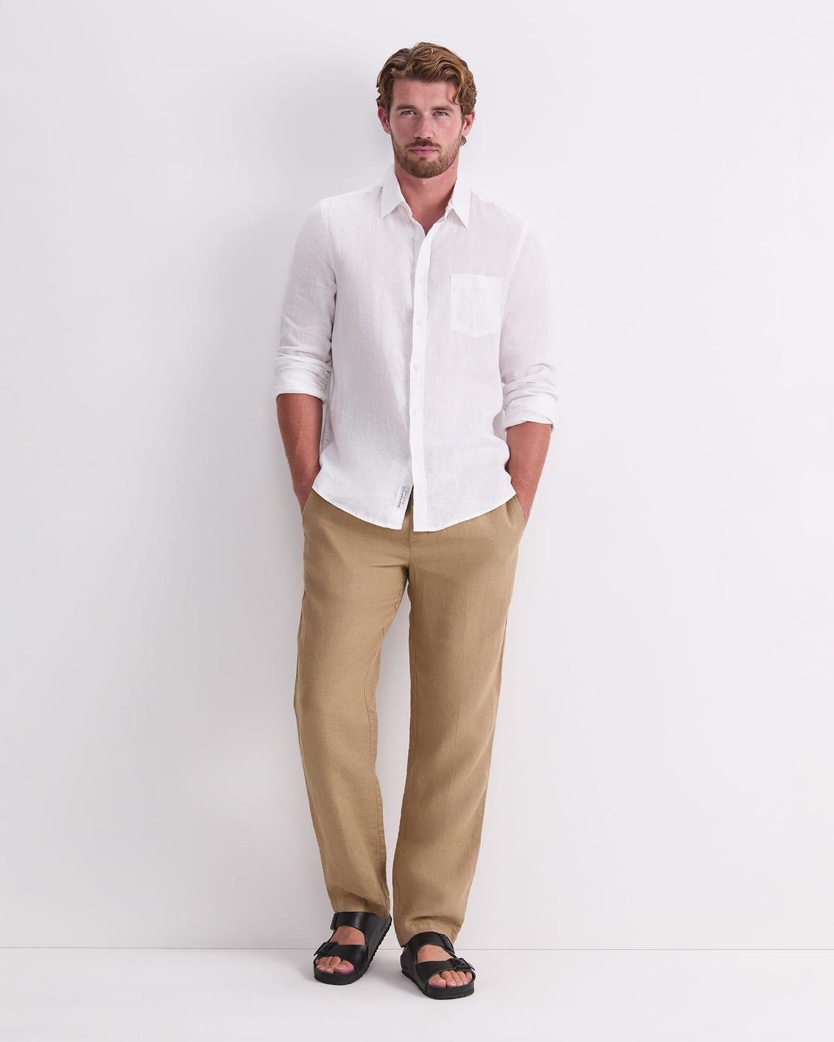 Caffery Yarn-Dyed Linen Pant