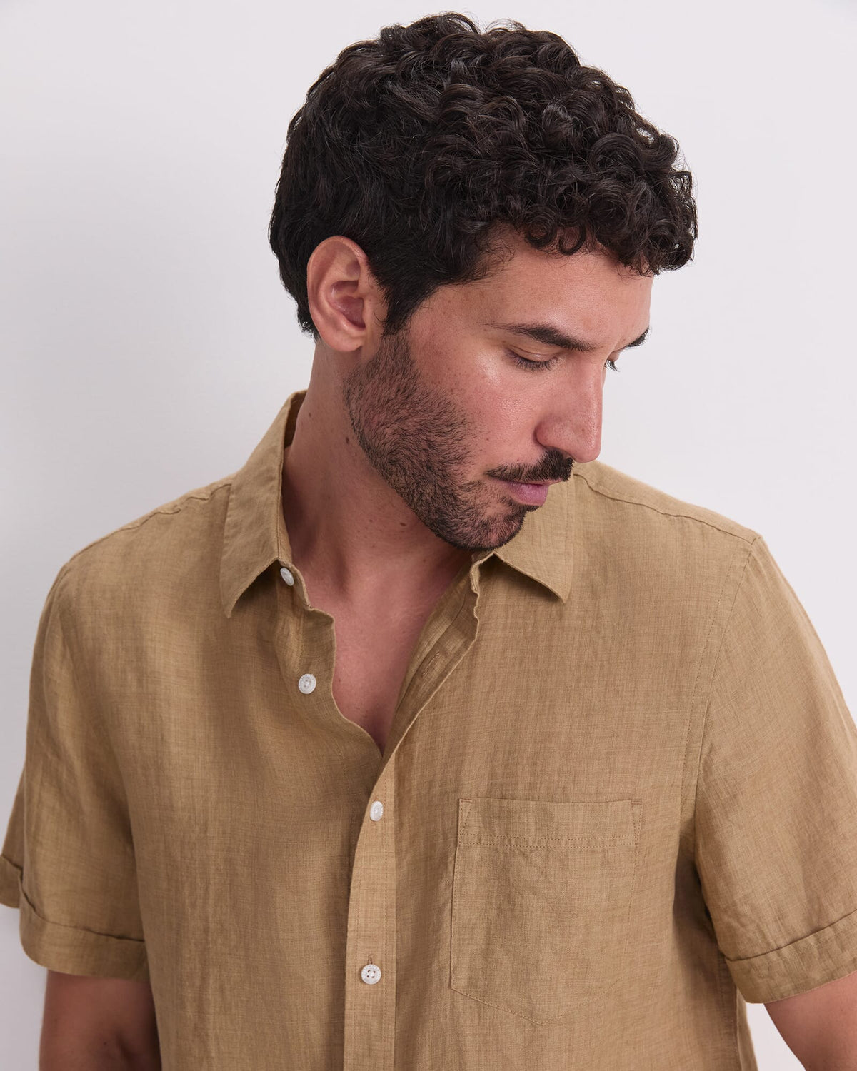 Short Sleeve Delave Linen Shirt
