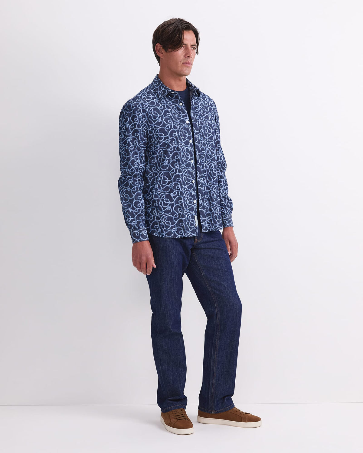 Rope Long Sleeve Print Shirt