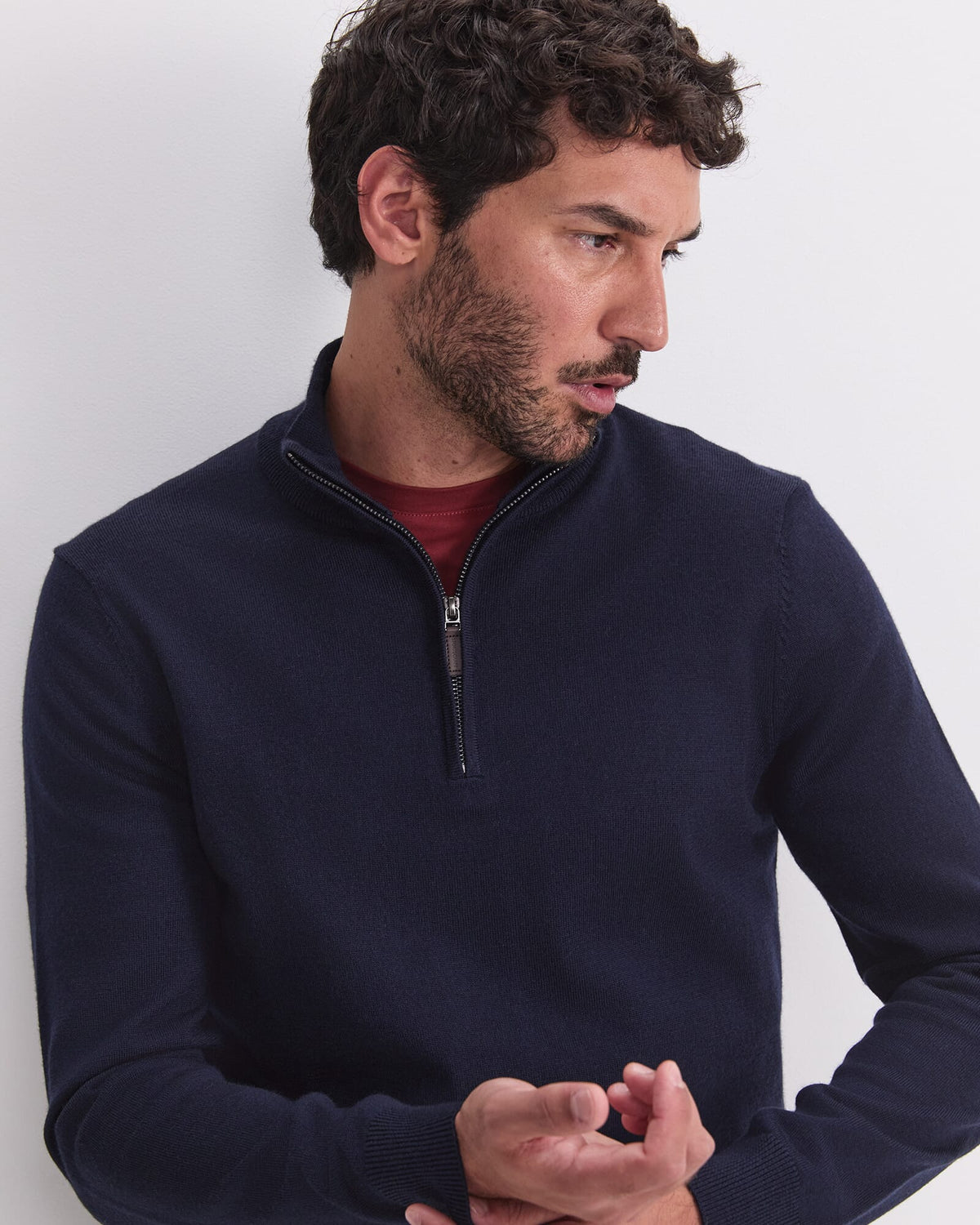 Merino Quarter Zip Knit